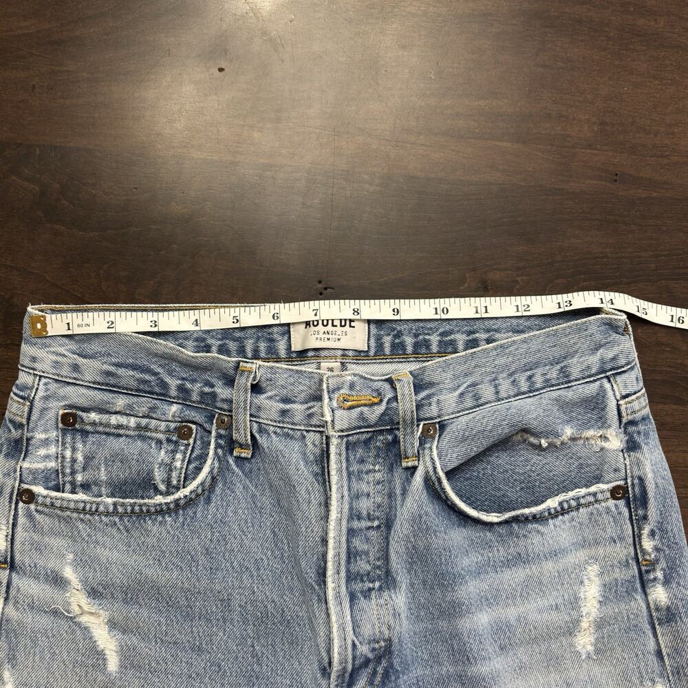 Agolde 90s style Parker Jeans "Swapmeet" ankle crop Sz 26 w 28" waist distressed - Picture 9 of 10